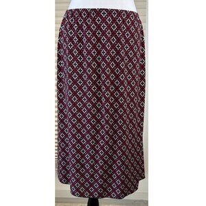 Vamp Maxi Skirt Women’s Size M Red Black White Stretchy Pull On Made in Canada